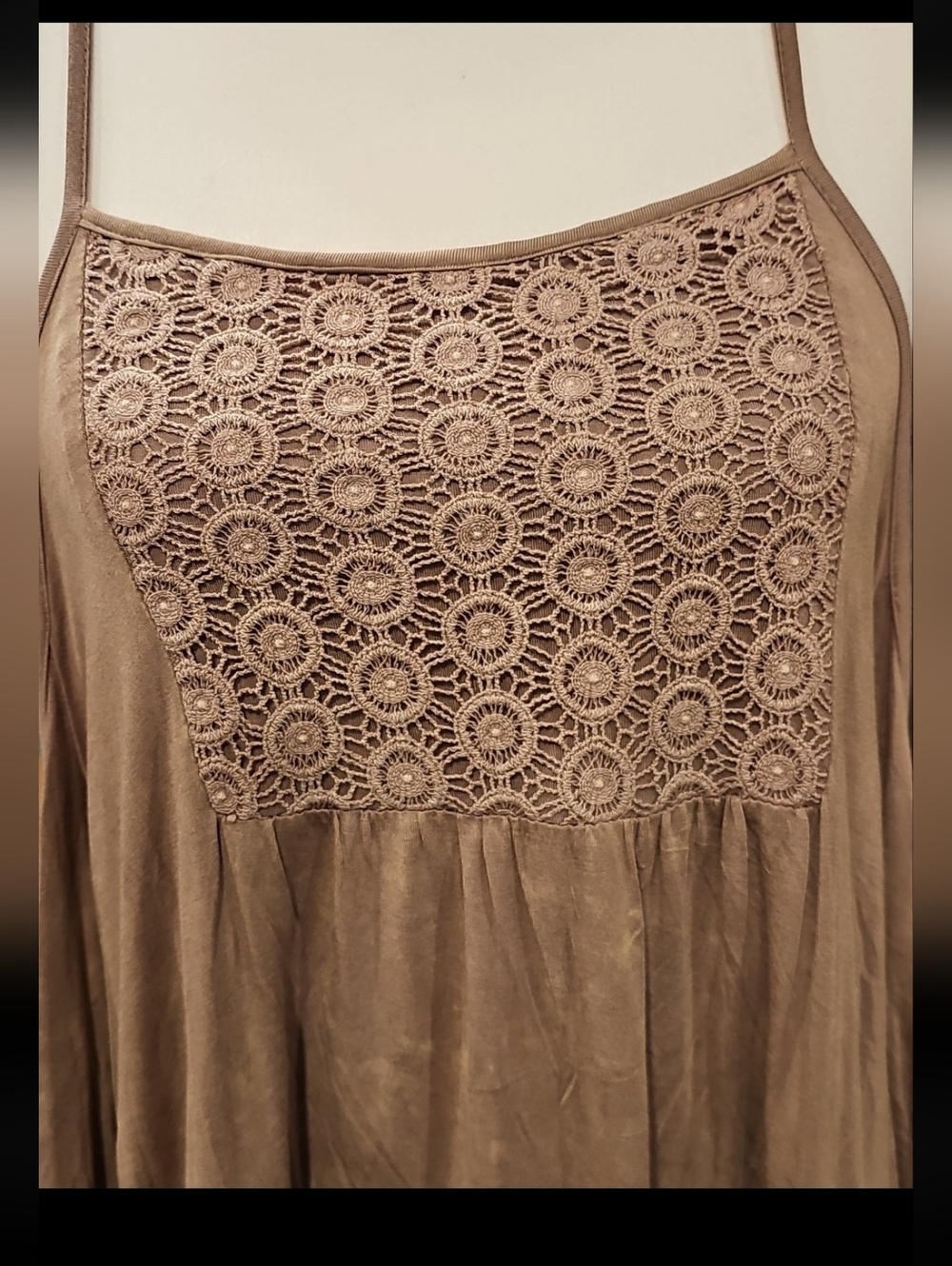 POL Sz S Cold Shoulder Long Sleeve Tunic W/Crochet Bodice NWT - Picture 2 of 9